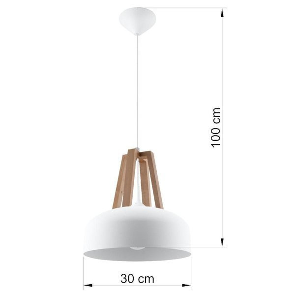 Lampa Wisz Ca Casco Stal Bia A Naturalne Drewno E W Sl