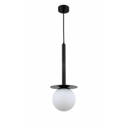 Lampa wisząca Roma 1, czarna z białym kloszem, 1x40W E14