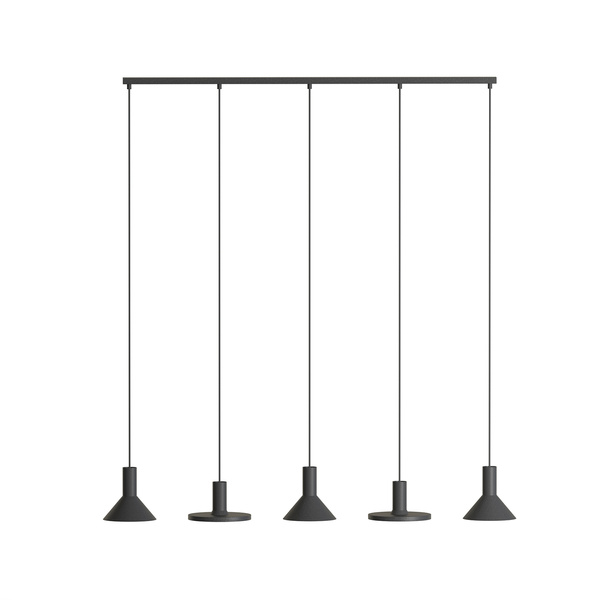 Lampa wisząca HERMANOS V BLACK dł. 132cm 5xGU10 | czarny 10906