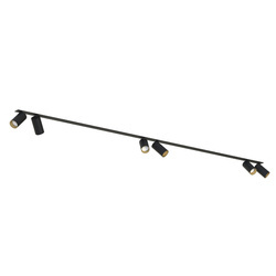 Lampa 6 punktowa podtynkowa MONO SURFACE VI 200cm GU10 | czarny złoty 7693