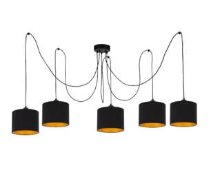 Lampa wisząca 5xE27 FLOW BLACK LONG