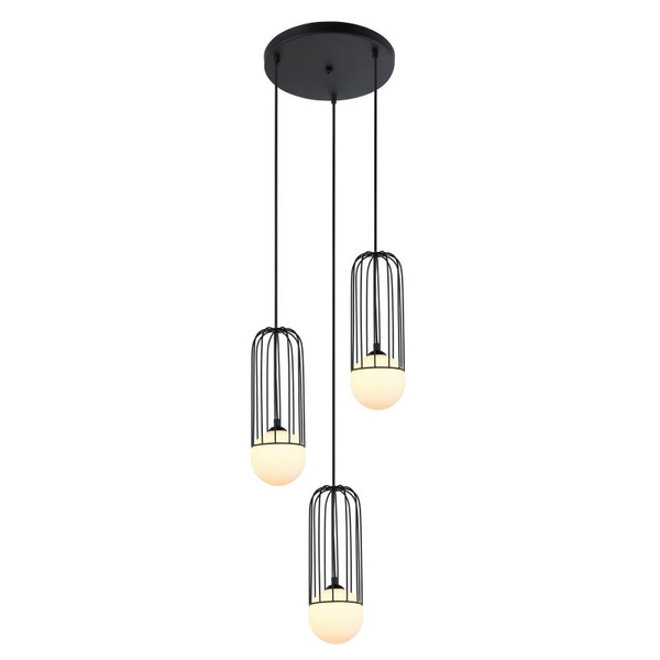 Lampa wisząca SIMON śr. 30cm 3xG9 | czarny/biały