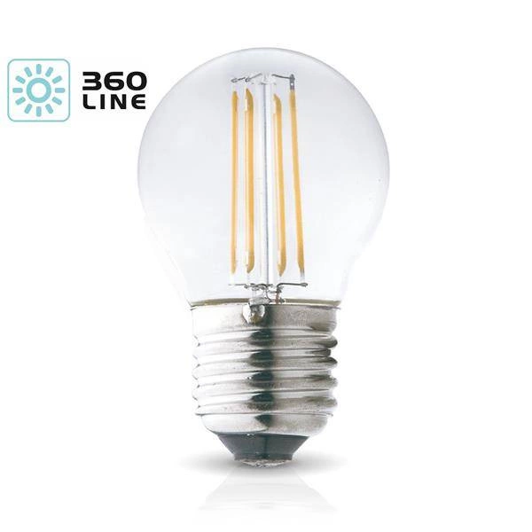 Żarówka ozdobna FILAMENT LED E27 4W ciepła 3000K G45 kulka