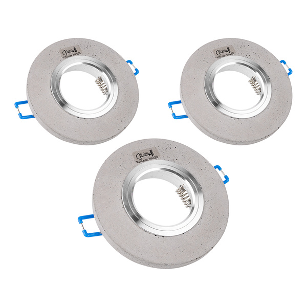 Okrągły Zestaw Downlightów Vitar 3xLED GU10 Max.6W Szary Beton