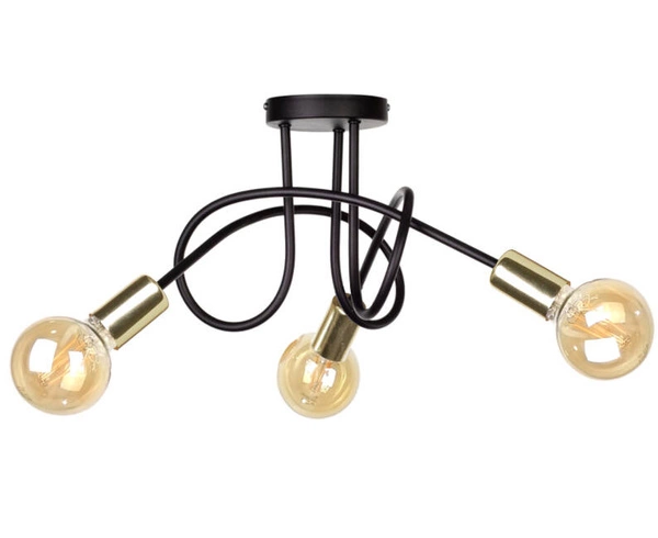 Lampa sufitowa 3xE27 RUMBA BLACK/GOLD