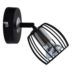 ZONK LAMPA KINKIET 1X3W LED GU10 CZARNY MATOWY + SATYNA NIKIEL