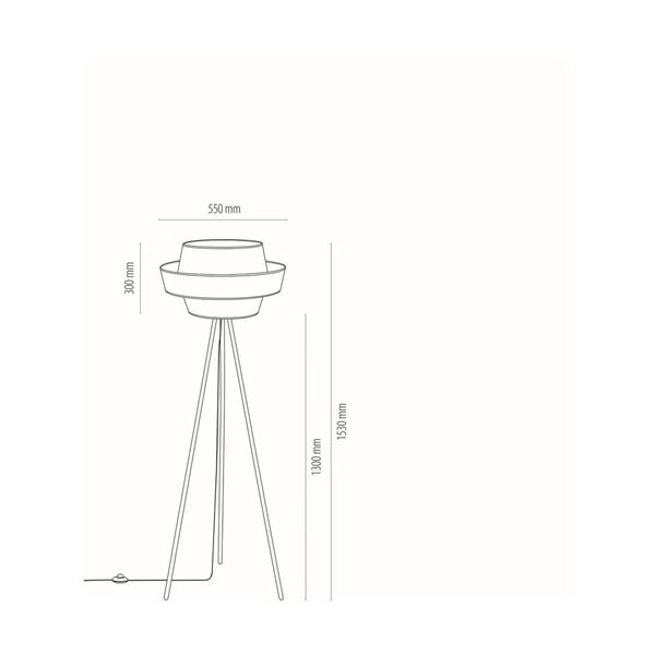 Preto Pepito Lampa Podłogowa 1xE27 Max.40W Czarny/Czarny/Pepitka-Czarny-Biały 12640104