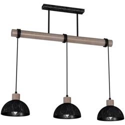 Lampa wisząca ERIK, MLP7640, przecierany czarny/drewno patynowane, 3x60W E27