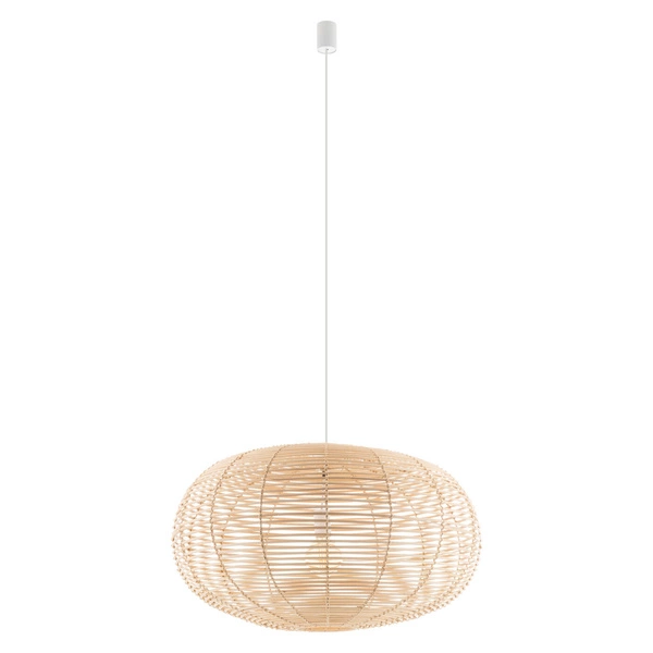 Lampa wisząca RATTAN L śr. 79cm E27 | naturalne drewno/biały 11155