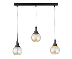 Lampa wisząca 3xE27 LACRIMA HONEY BLACK