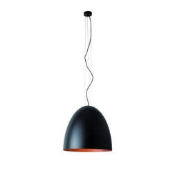 Lampa wisząca EGG XL BLACK/COPPER śr. 75 cm 7xE27 | czarny /miedziany 10321