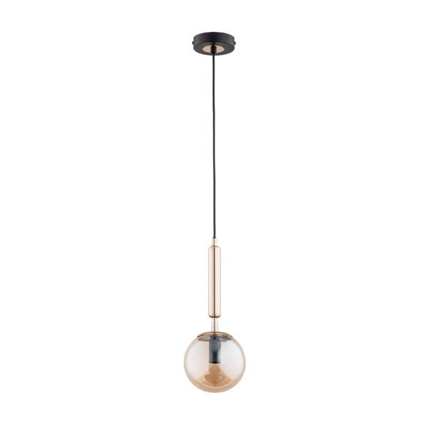 Nowoczesna lampa nad wyspę VOLDA PICOLO E14 wys. 85cm | złoty bursztyn