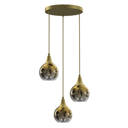 Lampa wisząca MONTE GOLD, MLP8403, złoty/dymiony, 3x60W E27