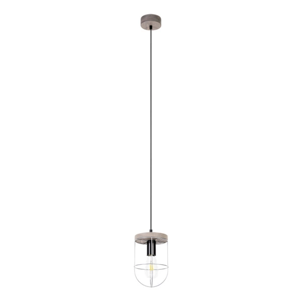 Lampa Wisząca Netuno 1xE27 Max.15W LED Witrażowa Sosna Szara/Czarny Metal/Czarny Kabel PCV/Srebrny Metal 1871759157