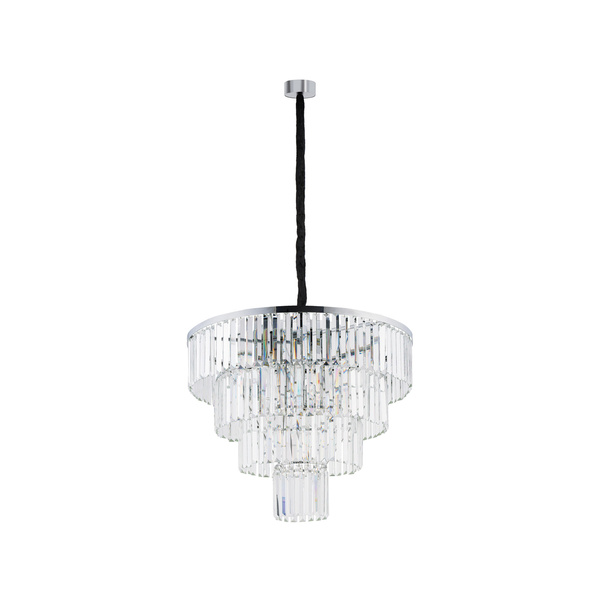 Żyrandol wiszący CRISTAL SILVER szer. 71cm 12xE14 | srebrny