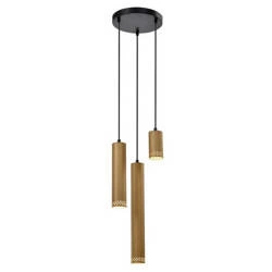 Lampa wisząca TUBO, 33-79121, czarny/drewno, 3x25W GU10