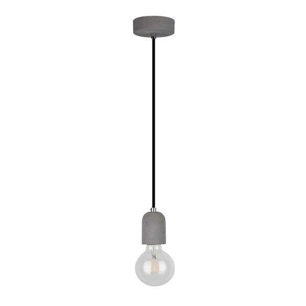 Lampa wisząca Amory 1xE27 Max.60W Szary Beton/Czarny Kabel Tkaninowy 9779136