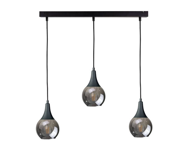 Lampa wisząca 3xE27 LACRIMA SMOKY BLACK