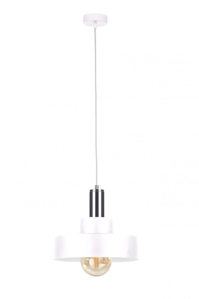 Lampa wisząca 1xE27 GIZA WHITE/SILVER