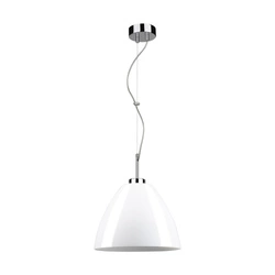 Lampa wisząca Tumulo 1xE27 Max.60W Chromowany metal/Przezroczysty kabel PVC/Białe szkło 9854028