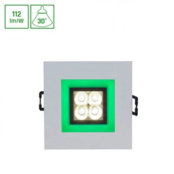 FIALE 4LED 4X1W 30ST 230V SQUARE Z RAMKĄ ZIELONĄ WW OCZKA LEDOWE &