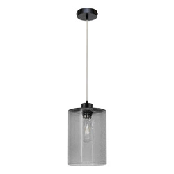 Zefir Lampa Wisząca 1xE27 Max.60W Czarny/Transparentny PVC/Szkło Dymione 112870104