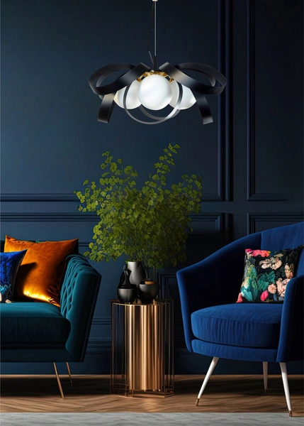 1139 LAMPA WISZĄCA NELA FLAT 65CM CZARNO-ZŁOTA/BLACK-GOLD