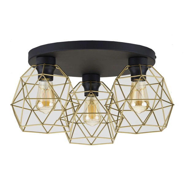 GALAXY BLACK/GOLD LAMPA SUFITOWA 3 PŁ KOŁO 3458