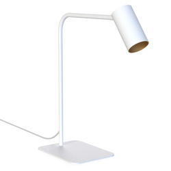 Lampa stojąca biurkowa MONO wys. 40cm 10W GU10 | biały złoty