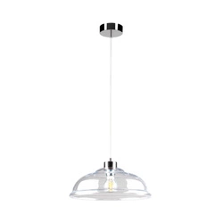 Lampa wisząca Molde 1xE27 maks. 60W chromowany metal/przezroczysty kabel PVC/przezroczyste szkło