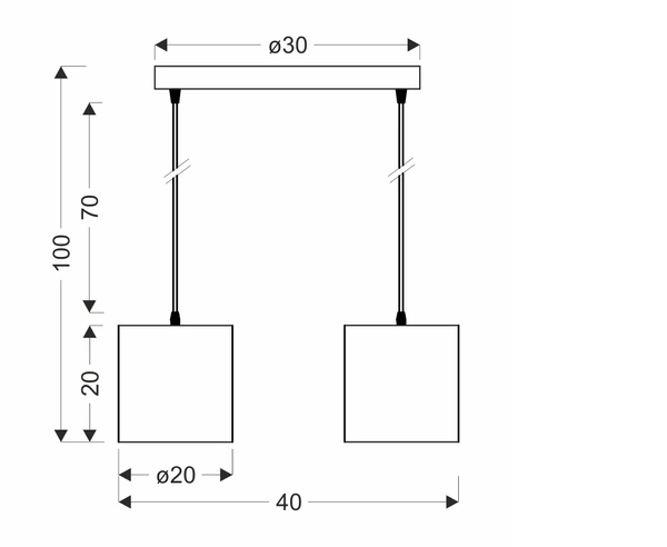 Lampa wisząca ATLANTA, biały/złoty, 2x40W E27