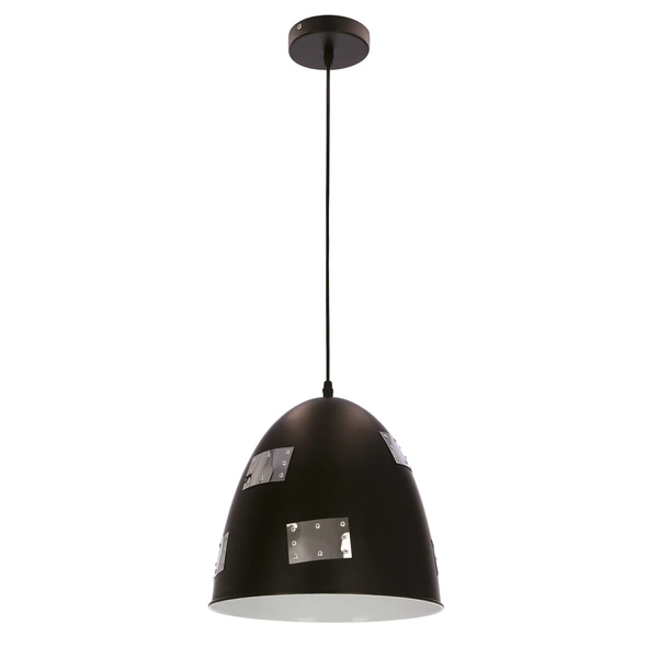 Lampa wisząca PATCH 31-43184 czarna z chromowanymi dekorami 1x60W E27