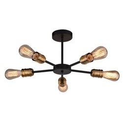 Lampa sufitowa retro GOLDIE V czarny/patyna śr. 39cm