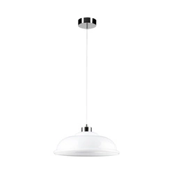 Lampa wisząca Molde 1xE27 maks. 60W chromowany metal/przezroczysty kabel PVC/białe szkło