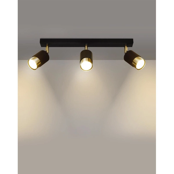 Lampa sufitowa (spot) NERO 3, SL.1071, czarny/złoty, 3x40W GU10