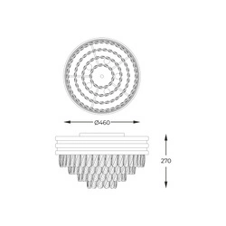 C0525-05A-V6B5 NAICA LAMPA SUFITOWA ZŁOTA/GOLD