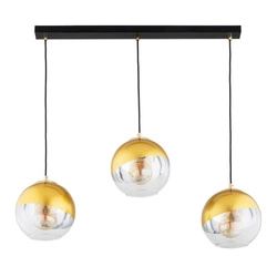 Lampa wisząca ALFA VERONA CZARNA & ZŁOTA 3xE27 82cm | 62509