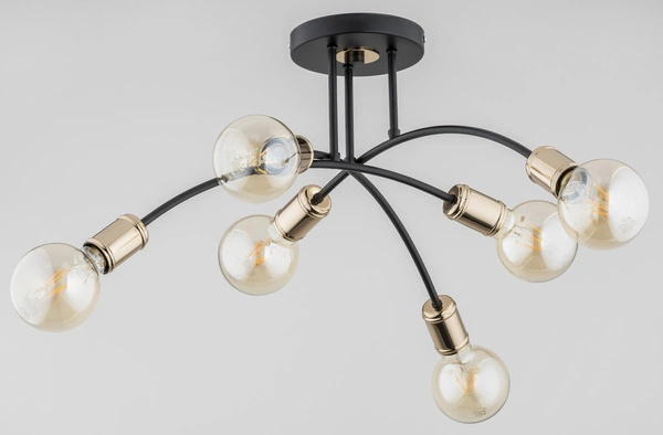 Lampa sufitowa ALFA LANTI CZARNA 6xE27 55cm | 60817