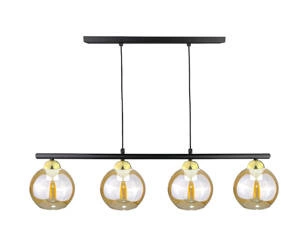 Lampa wisząca 4xE27 AMARUS BLACK/GOLD LONG