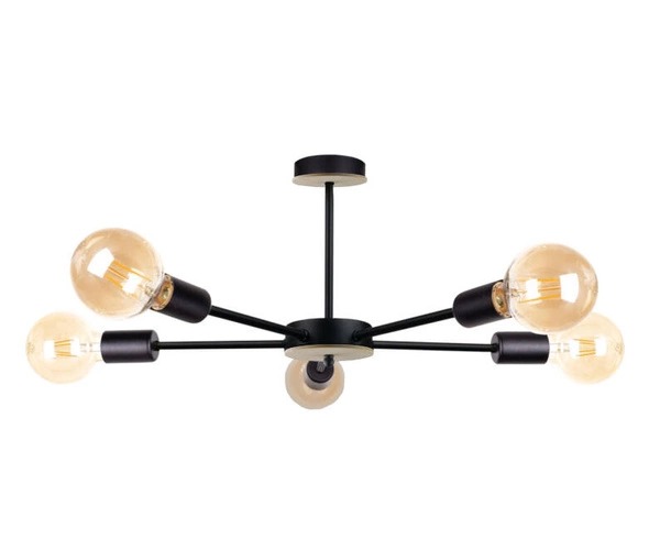 Lampa sufitowa 5xE27 SUN WOOD BLACK