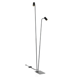 Lampa podłogowa podwójna MONO 120cm 2xGU10 | czarny/złoty