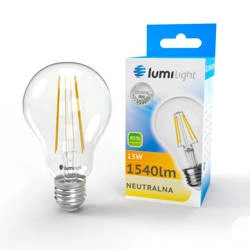 Żarówka LED E27 A60 13W filament 4000K | barwa neutralna