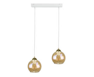 Lampa wisząca 2xE27 AMBRE WHITE/GOLD