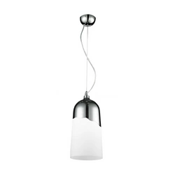 Lampa Wisząca Daga 1xE27 Max.60W Chromowany Metal/Białe Szkło