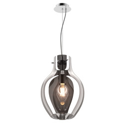 Lampa wisząca szklana BRESSO do salonu E27 śr. 28cm | chrom