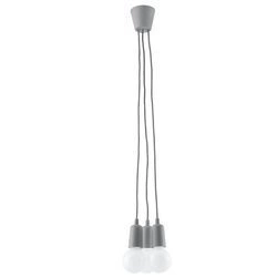 Lampa Wisząca DIEGO 3, PCV Szara, E27 60W, SL.05756