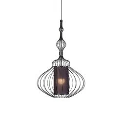 Lampa wisząca druciana zwis nowoczesna ABI M czarny śr. 40cm 8866