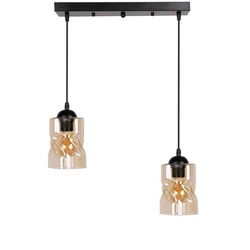 Lampa wisząca FELIS, 32-00170, czarny/bursztynowy, 2x60W E27