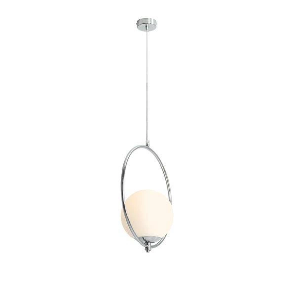 Lampa wisząca SOL 1075G4, chromowa z białym kloszem, 1x60W E27