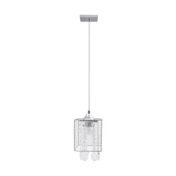 Lampa Wisząca Gracja 1xE27 Max.60W Chrom Metal/Przezroczysty Kabel PCV/Przezroczyste Szkło